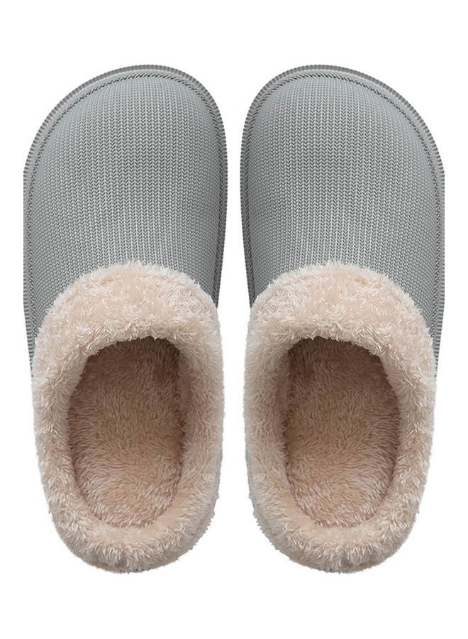 Winter Thick Bottom Waterproof Slippers Light Grey