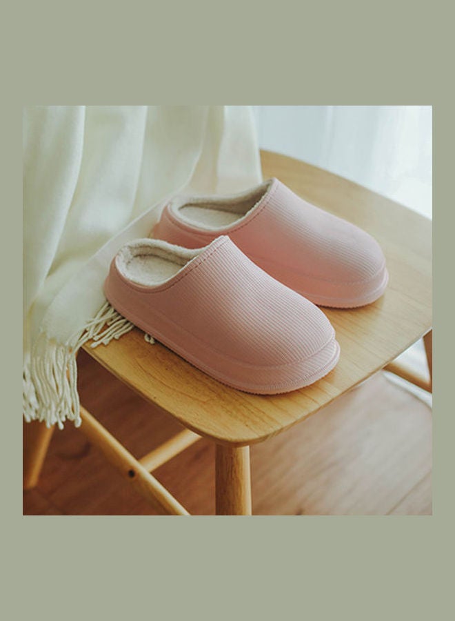 Waterproof Winter Thick-Sole Slippers Pink