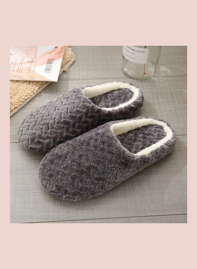 Slip-On Cotton Indoor Slippers Grey