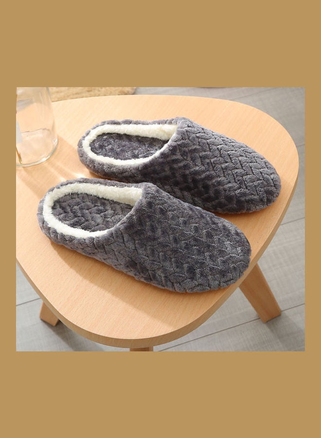 Slip-On Cotton Indoor Slippers Grey