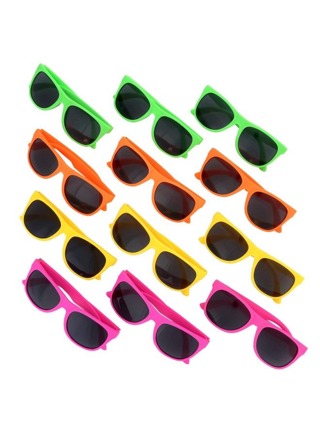 Kids Sunglasses Party Favors 80’S Style Sun Glasses For Beach And Pool Parties, Carnival Prizes, Party Favors, Party Toys, Bulk Pack Neon Sunglasses For Kids And Adults (1 Dozen)