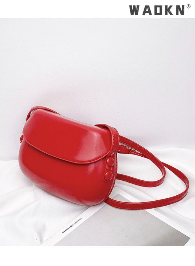 Candy Color Women Saddle Shoulder Bag Portable Female Clutch Purse Handbags Crossbody Bag Fashion Ladies Small Messenger Bags Saddle Purse for Women Female Girl