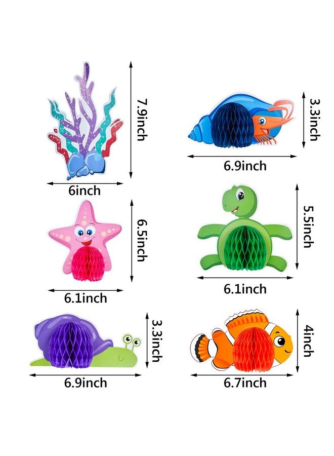 12 Pieces Ocean Sea Animal Honeycomb Centerpiece Under The Sea Table Decorations Ocean Themed Marine Creature Decoration Fish Mermaid Table Honeycomb For Beach Themed Birthday Party Baby Shower