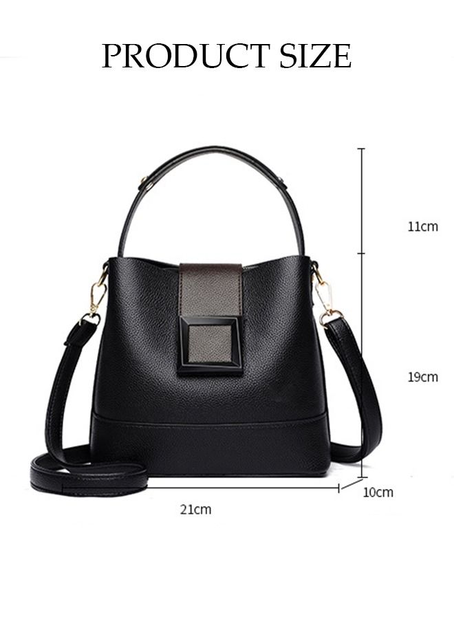 Handbag Bucket Bag for Women Faux Leather Large Capacity Anti Theft Crossbody Shoulder Bucket Bag With Detachable Strap