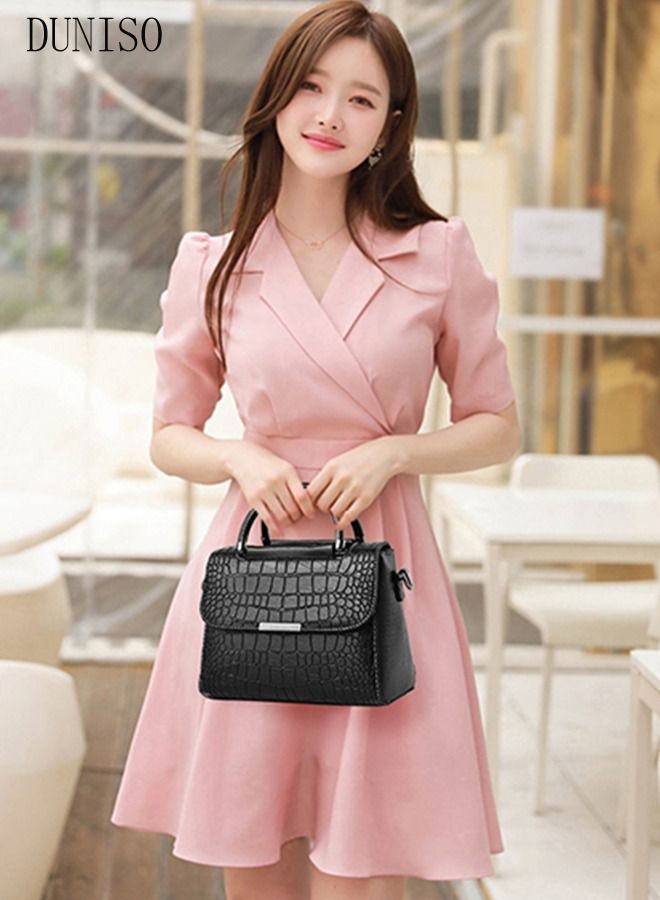 Women's Vintage Handbags Faux Leather Shoulder Bag Ladies Fashion Designer Satchel Crossbody Bag with Adjustable Strap for Ladies