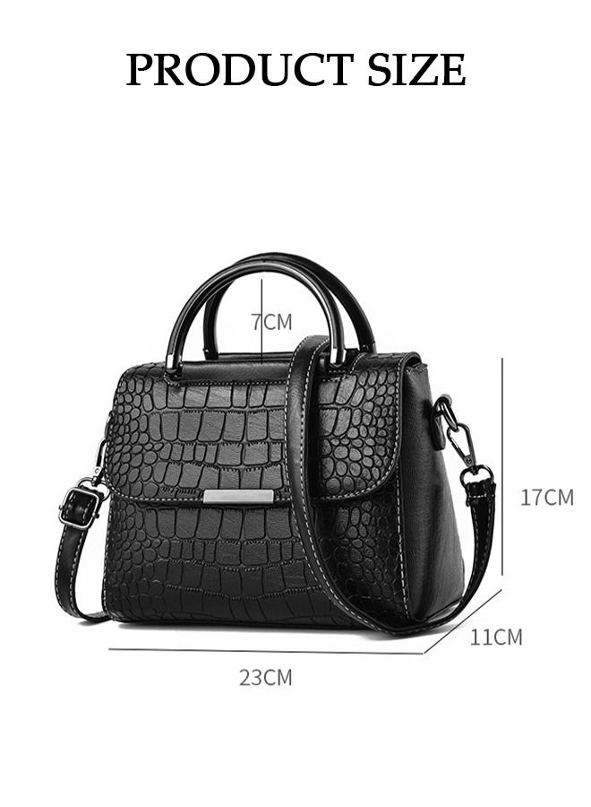 Women's Vintage Handbags Faux Leather Shoulder Bag Ladies Fashion Designer Satchel Crossbody Bag with Adjustable Strap for Ladies