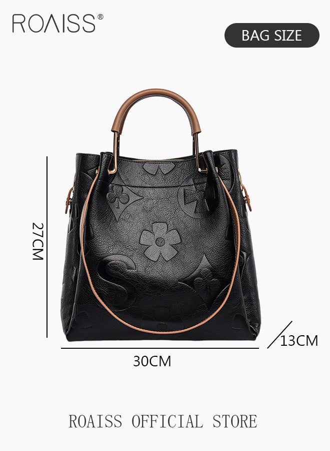 Premium Large Capacity Handbag for Women Exquisite Texture Embossed Tote Casual Top Handle Bucket Crossbody Bags with Gift Bag Gifts for Mother Wife Bridal Suitable for Ramadan Wedding or Leisure