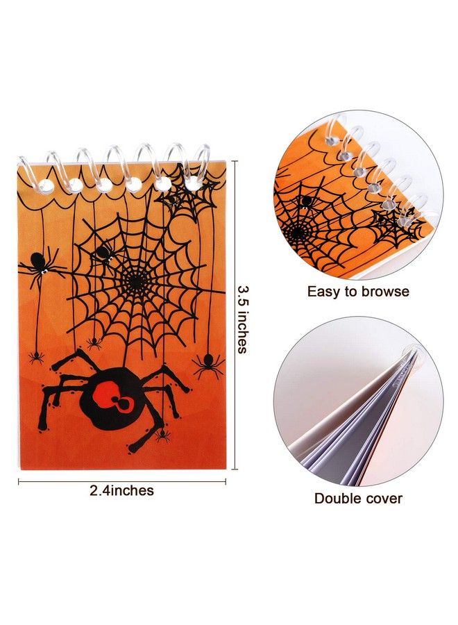 48 Pieces Halloween Notepads Spiral Notebooks Pumpkin Pattern Notebooks For Halloween Party Home School Supplies, 8 Styles