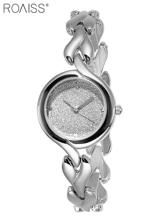 Women's Bracelet Quartz Watch, Analog Display Round Silver Dial Watch, Waterproof Elegant Watch as Gift for Women