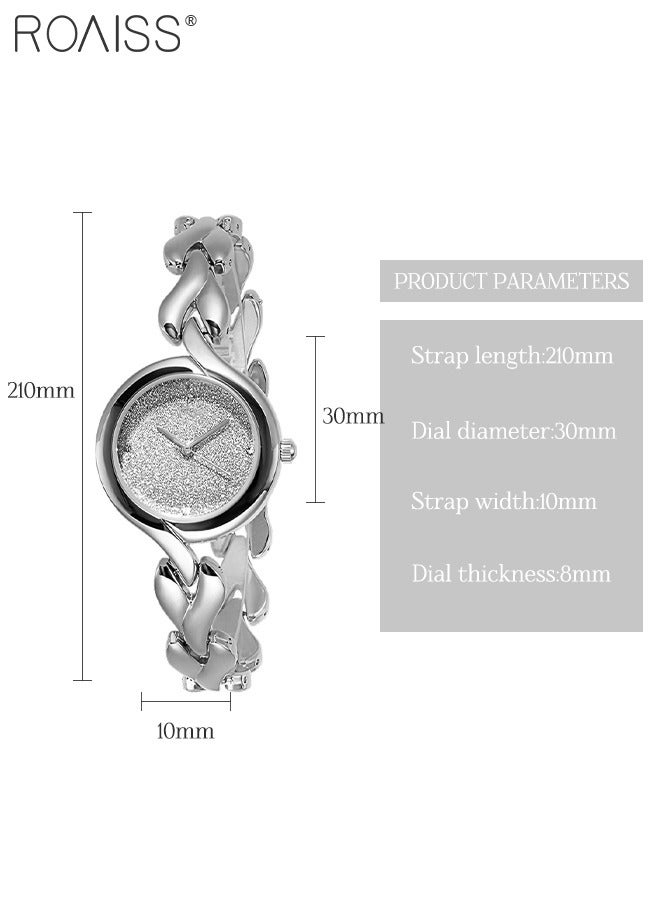 Women's Bracelet Quartz Watch, Analog Display Round Silver Dial Watch, Waterproof Elegant Watch as Gift for Women