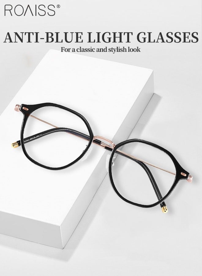 Blue Light Blocking Glasses Blue Light Filter Computer Reading Gaming TV Phones Round Eyeglasses Fashion Anti Eyestrain Headache Eyewear for Women Men