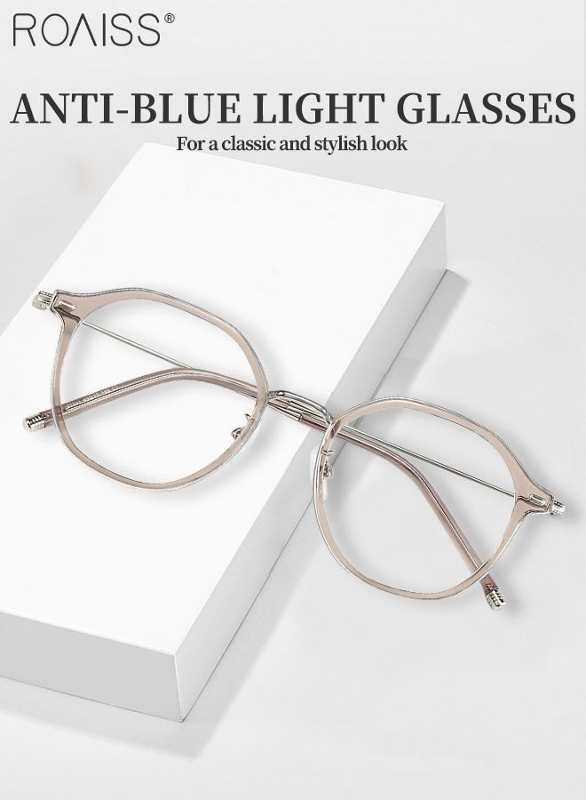 Blue Light Blocking Glasses for Unisex Blue Light Filter Computer Reading Gaming TV Phones Round Eyeglasses Fashion Anti Eyestrain Headache Eyewear for Women Men