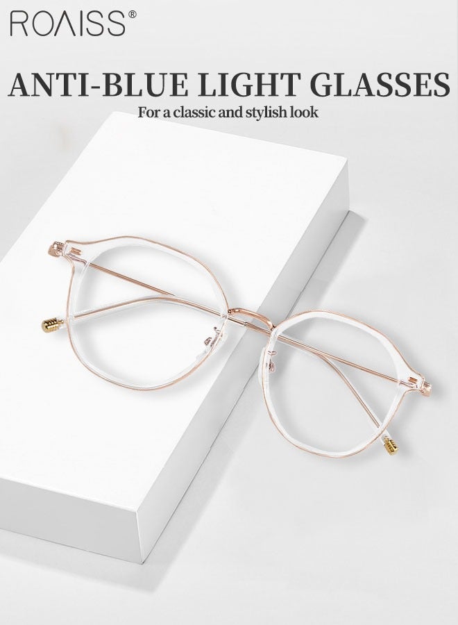 Blue Light Blocking Glasses Blue Light Filter Computer Reading Gaming TV Phones Round Eyeglasses Fashion Anti Eyestrain Headache Eyewear for Women Men