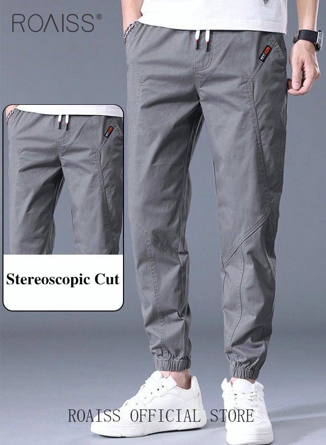 Men's Cargo Pants Casual Pants Made of Pure Cotton with Elastic Drawstring Suitable for Various Body Types Simple and Trendy