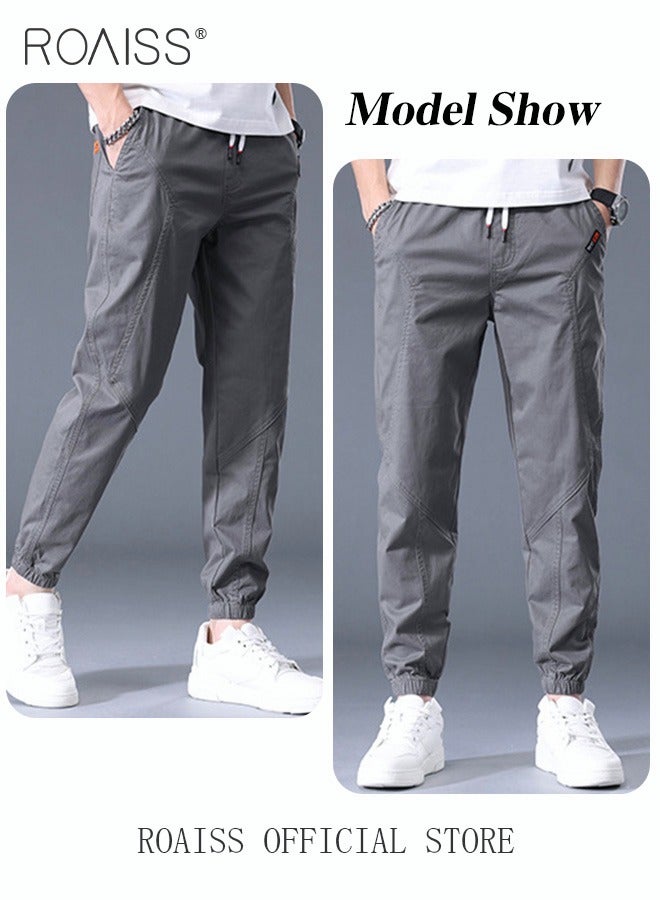 Men's Cargo Pants Casual Pants Made of Pure Cotton with Elastic Drawstring Suitable for Various Body Types Simple and Trendy