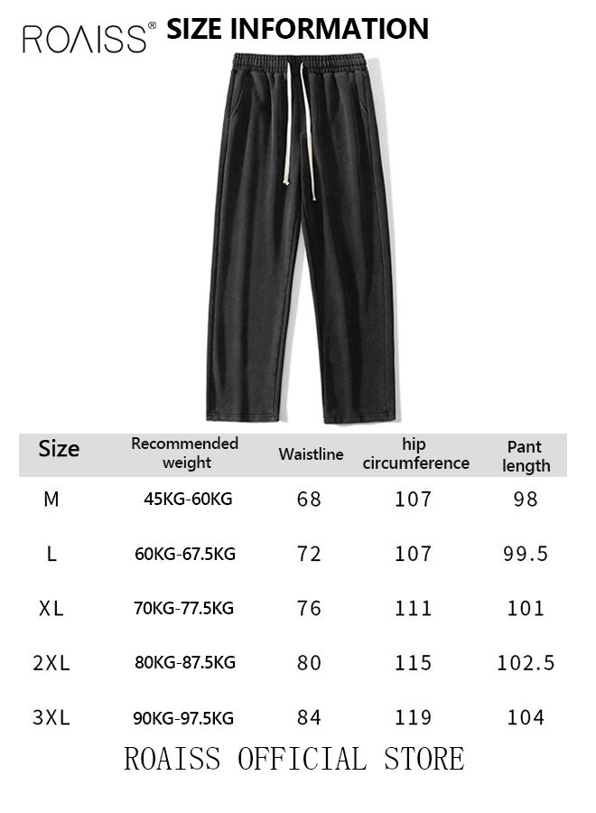 Men's Straight-Leg Pants Long Loose Fit Wide-Leg Trousers for Young Students Casual and Trendy with Good Fabric Drape