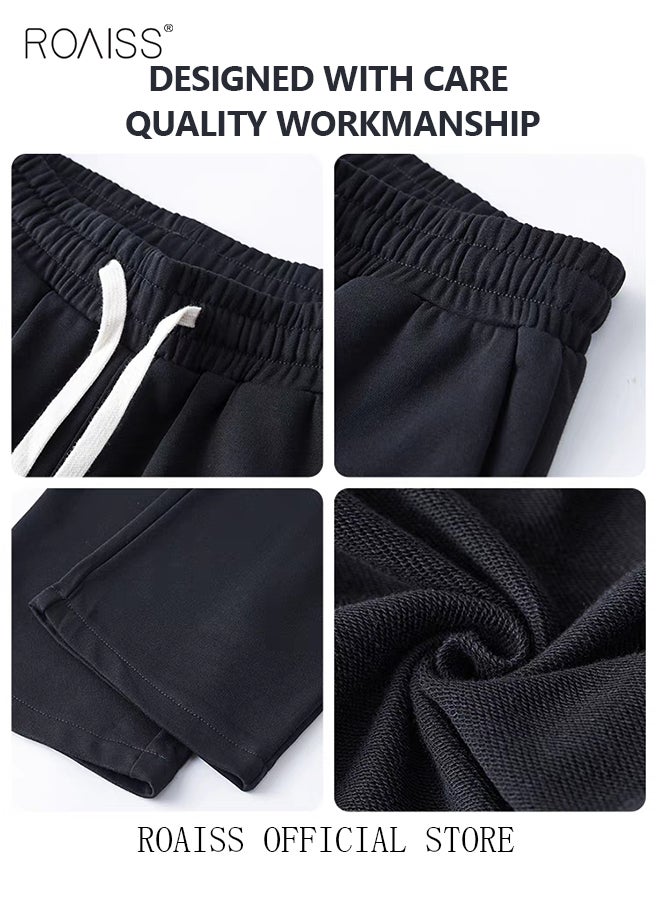 Men's Straight-Leg Pants Long Loose Fit Wide-Leg Trousers for Young Students Casual and Trendy with Good Fabric Drape