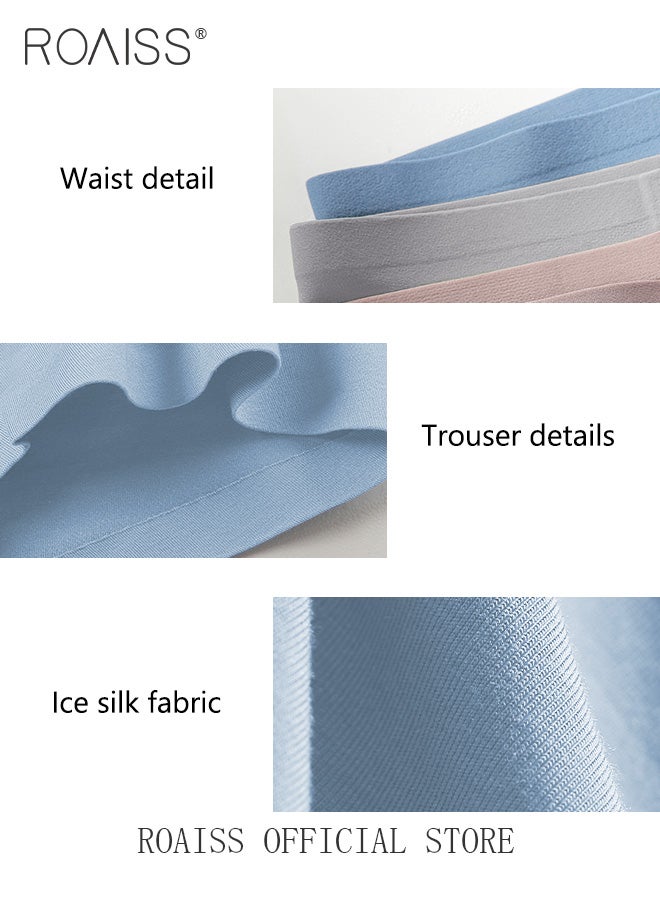 Men Boxers 3 Pack Set Trend Men Teenage Boys Underwear Short Briefs High Elastic Classic Underwear