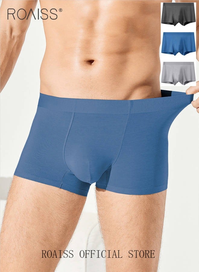 Men Boxers 3 Pack Set Trend Men Teenage Boys Underwear Short Briefs High Elastic Classic Underwear