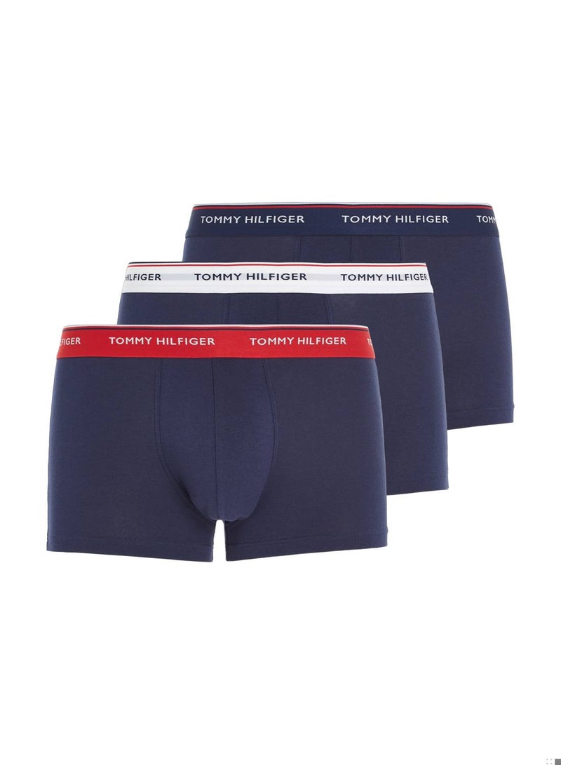 Men's 3-Pack Stretch Cotton Low Rise Trunks Underwear Bottoms, Multicolor