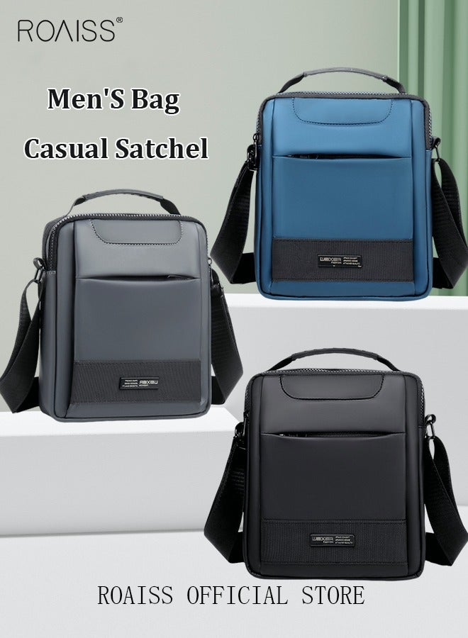 Men Casual PU Leather Crossbody Bag Vertical Type Square Type Shoulder Bag Men Zipper Buckle PU Leather Messenger Bag Crossbody Shoulder Bag Vintage Handle Bags