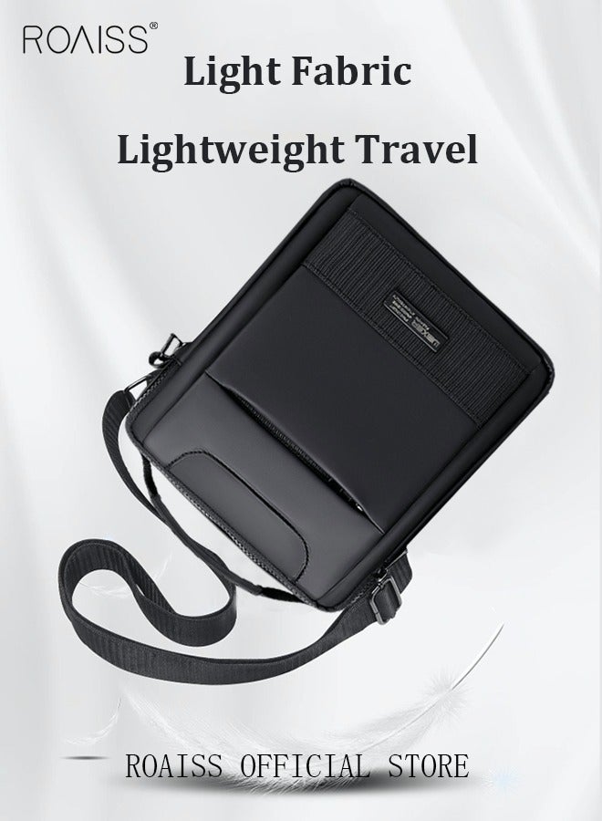 Men Casual PU Leather Crossbody Bag Vertical Type Square Type Shoulder Bag Men Zipper Buckle PU Leather Messenger Bag Crossbody Shoulder Bag Vintage Handle Bags