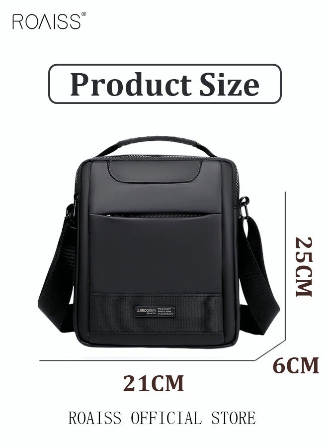 Men Casual PU Leather Crossbody Bag Vertical Type Square Type Shoulder Bag Men Zipper Buckle PU Leather Messenger Bag Crossbody Shoulder Bag Vintage Handle Bags