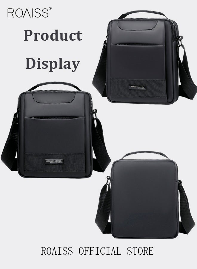 Men Casual PU Leather Crossbody Bag Vertical Type Square Type Shoulder Bag Men Zipper Buckle PU Leather Messenger Bag Crossbody Shoulder Bag Vintage Handle Bags