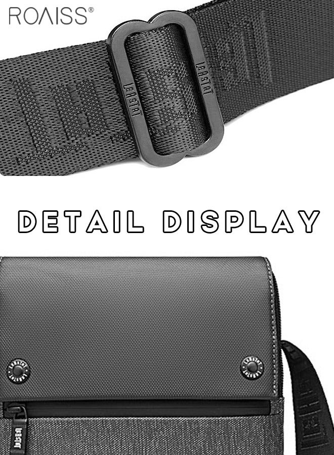 Fashionable And Versatile Casual Shoulder Bag Men'S Daily Commuting Work Waterproof Oxford Zipper Closure Business Crossbody Bag