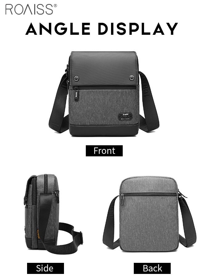 Fashionable And Versatile Casual Shoulder Bag Men'S Daily Commuting Work Waterproof Oxford Zipper Closure Business Crossbody Bag