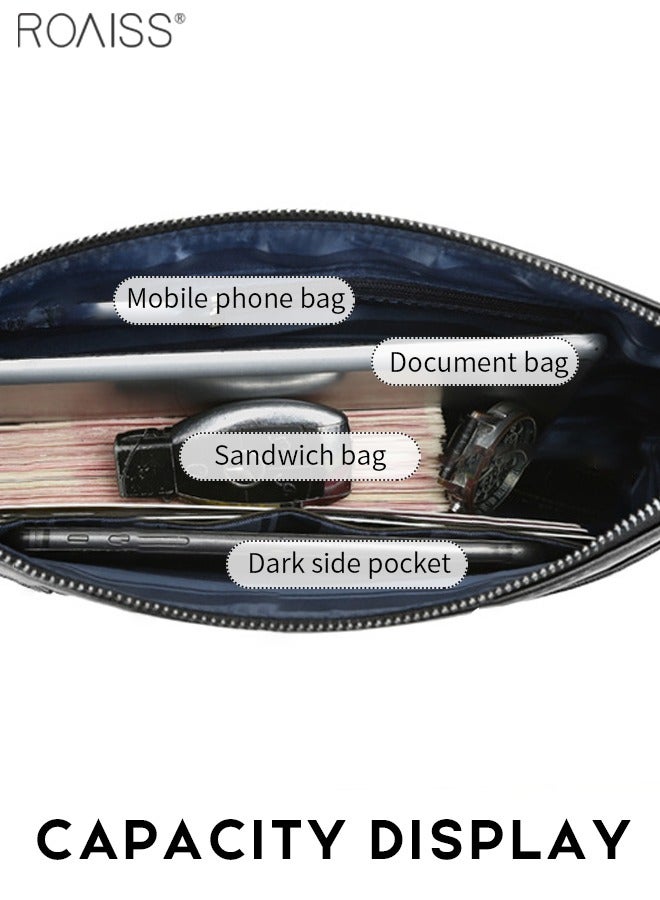 Fashionable And Versatile Casual Shoulder Bag Men'S Daily Commuting Work Waterproof Oxford Zipper Closure Business Crossbody Bag