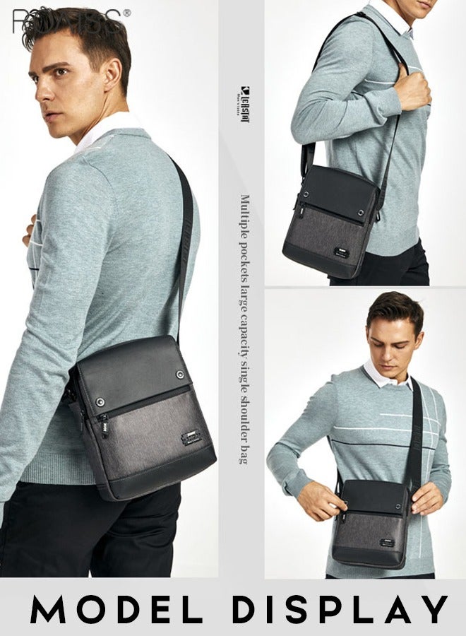 Fashionable And Versatile Casual Shoulder Bag Men'S Daily Commuting Work Waterproof Oxford Zipper Closure Business Crossbody Bag