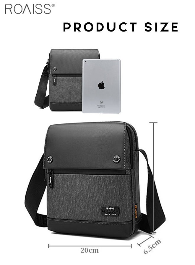 Fashionable And Versatile Casual Shoulder Bag Men'S Daily Commuting Work Waterproof Oxford Zipper Closure Business Crossbody Bag