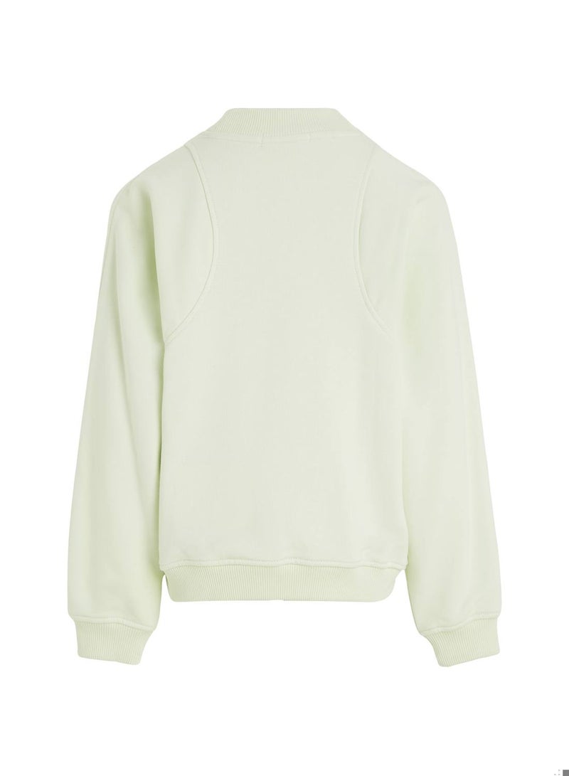 Calvin Klein Jeans Kids, Girls' Sweatshirt - Sportswear - Cotton , Green