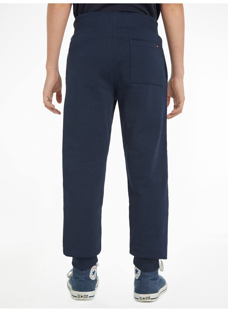 Kids' Essential Organic Cotton Logo Joggers Sweatpants, Navy