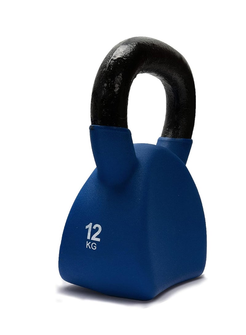 Kettlebell of 12Kg (26.4LB) Includes 1 * 12Kg (26.4LB) | Blue | Material : Iron with Rubber Coat | Exercise, Fitness and Strength Training Weights at Home/Gym for Women and Men