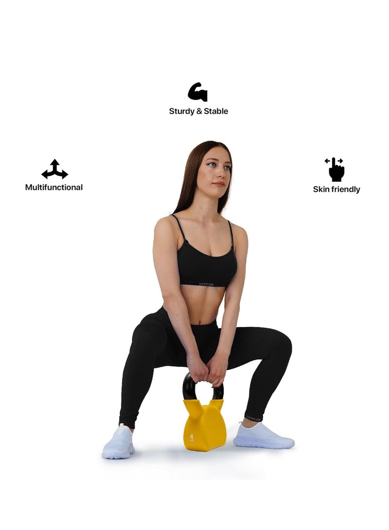 Kettlebell of 4Kg (8.8LB) Includes 1 * 4Kg (8.8LB) | Material : Iron with Rubber Coat | Exercise, Fitness and Strength Training Weights at Home/Gym for Women and Men