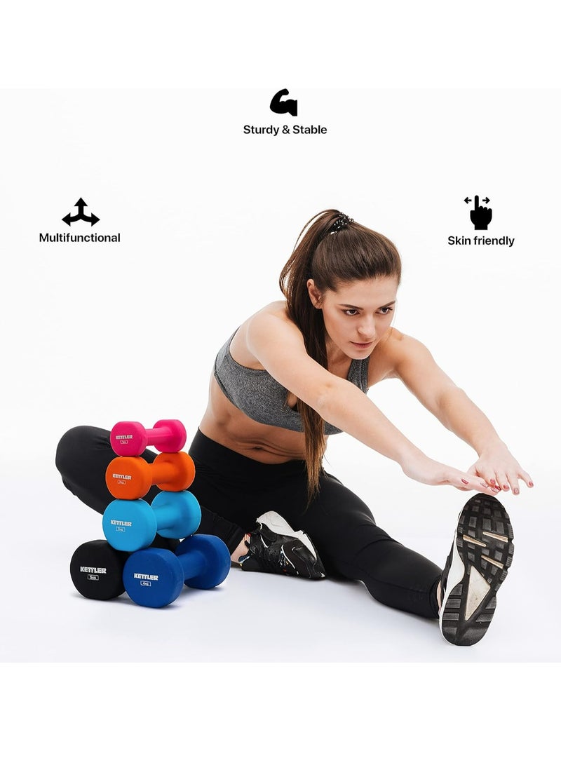 Neoprene Dumbbells of 6Kg (13.2LB) Includes 2 Dumbbells of 3Kg (6.6LB)  | Material : Iron with Neoprene coat | Exercise and Fitness Weights for Women and Men at Home | Gym