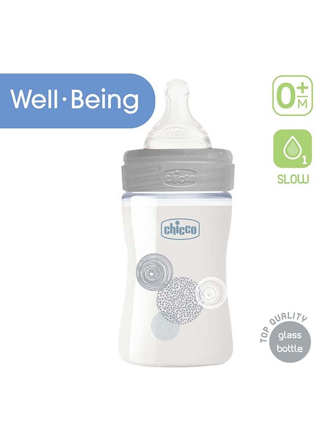 Well-Being Glass Bottle 150Ml Slow Flow 0M+ Silicone Neutral