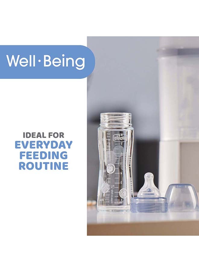 Well-Being Glass Bottle 150Ml Slow Flow 0M+ Silicone Neutral