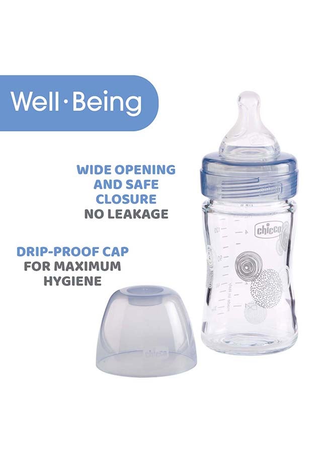 Well-Being Glass Bottle 150Ml Slow Flow 0M+ Silicone Neutral