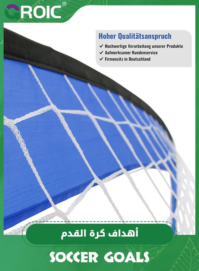 Portable Soccer Goal Foldable Pop Up Training Soccer Goals Net Set with Carry Bag for Outdoor & Backyard Kids Practice Football Goals Ideal Games Soccer Goals Net for Toddler Youth Adults