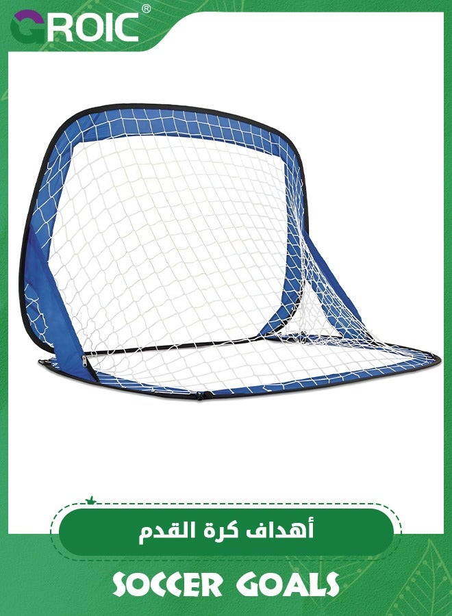 Portable Soccer Goal Foldable Pop Up Training Soccer Goals Net Set with Carry Bag for Outdoor & Backyard Kids Practice Football Goals Ideal Games Soccer Goals Net for Toddler Youth Adults