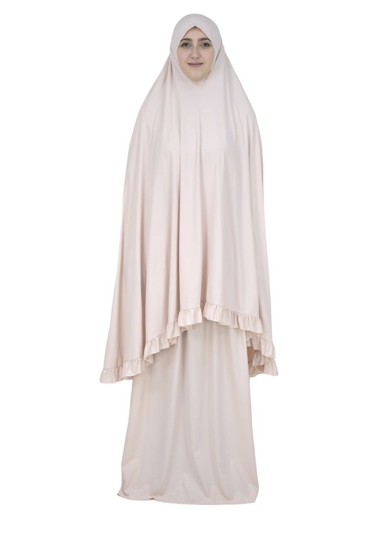 Two Piece Islamic prayer dress women the Long - Prayer Clothes for Women - Prayer Abaya For women - Jilbab 2 piece, Umrah essentials for women - Prayer set