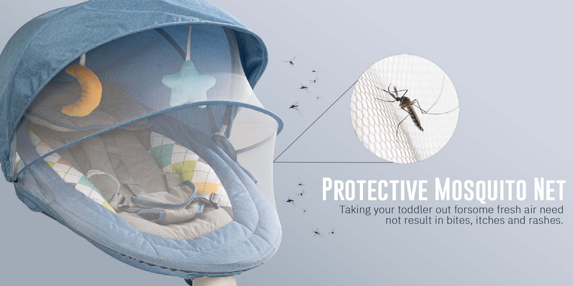 Baybee Lullabies Automatic Electric Baby Swing Cradle for Baby with Adjustable Swing Speed, Recline, Bluetooth & Music | Baby Rocker with Mosquito Net, Safety Belt & Toys | Swing for Baby (Blue)