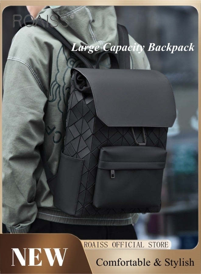 Large Capacity Casual Backpack for Men for Teens Geometric Rhombus Texture Student Commuter School Bags Laptap Bag Fits 15.6 Inch Size