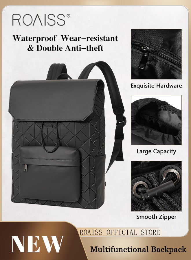 Large Capacity Casual Backpack for Men for Teens Geometric Rhombus Texture Student Commuter School Bags Laptap Bag Fits 15.6 Inch Size