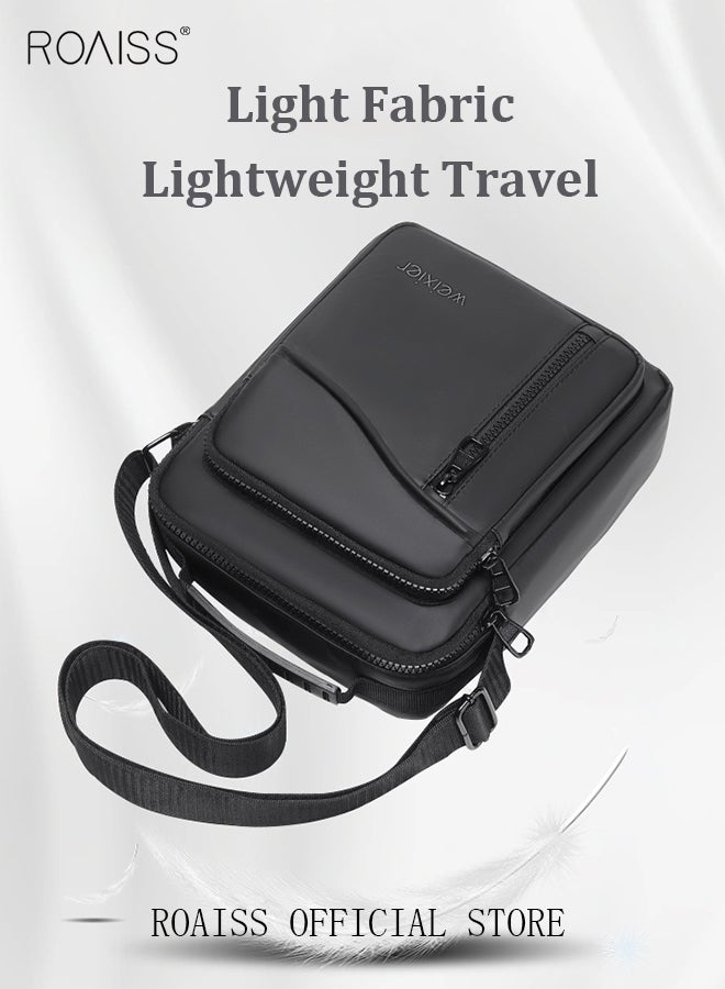 Men Casual PU Leather Crossbody Bag Vertical Type Square Type Shoulder Bag Men Zipper Buckle PU Leather Messenger Bag Crossbody Shoulder Bag Vintage Handle Bags