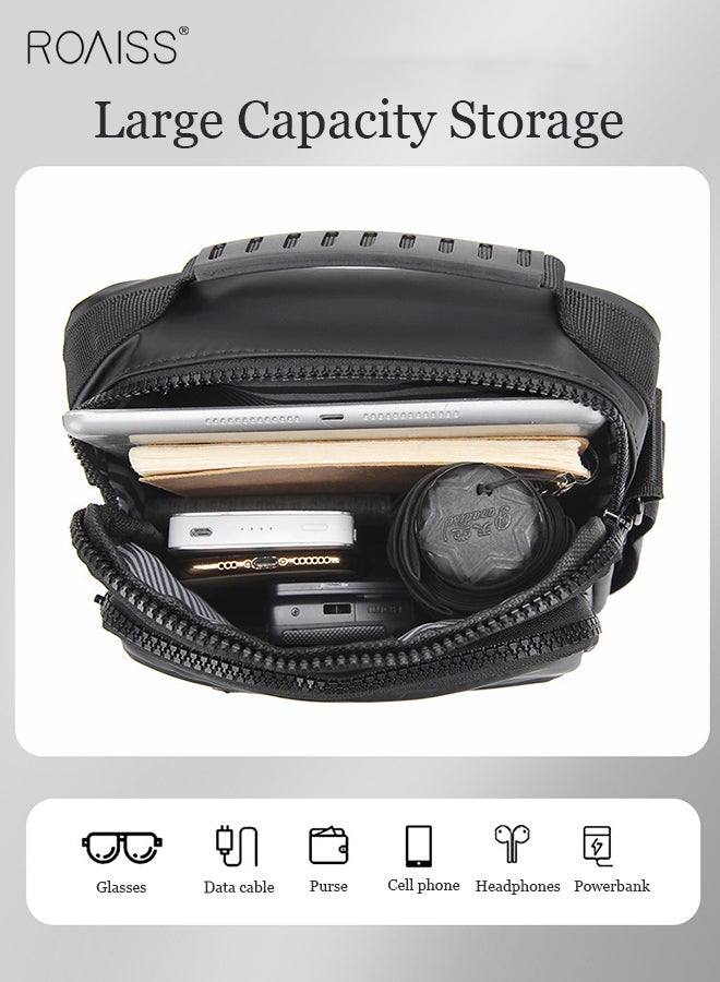 Men Casual PU Leather Crossbody Bag Vertical Type Square Type Shoulder Bag Men Zipper Buckle PU Leather Messenger Bag Crossbody Shoulder Bag Vintage Handle Bags