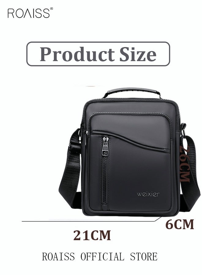 Men Casual PU Leather Crossbody Bag Vertical Type Square Type Shoulder Bag Men Zipper Buckle PU Leather Messenger Bag Crossbody Shoulder Bag Vintage Handle Bags